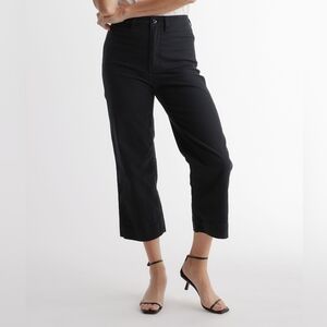 NWT Quince Stretch Twill Wide Leg Crop Size 32, Minimalist, Organic, Preppy